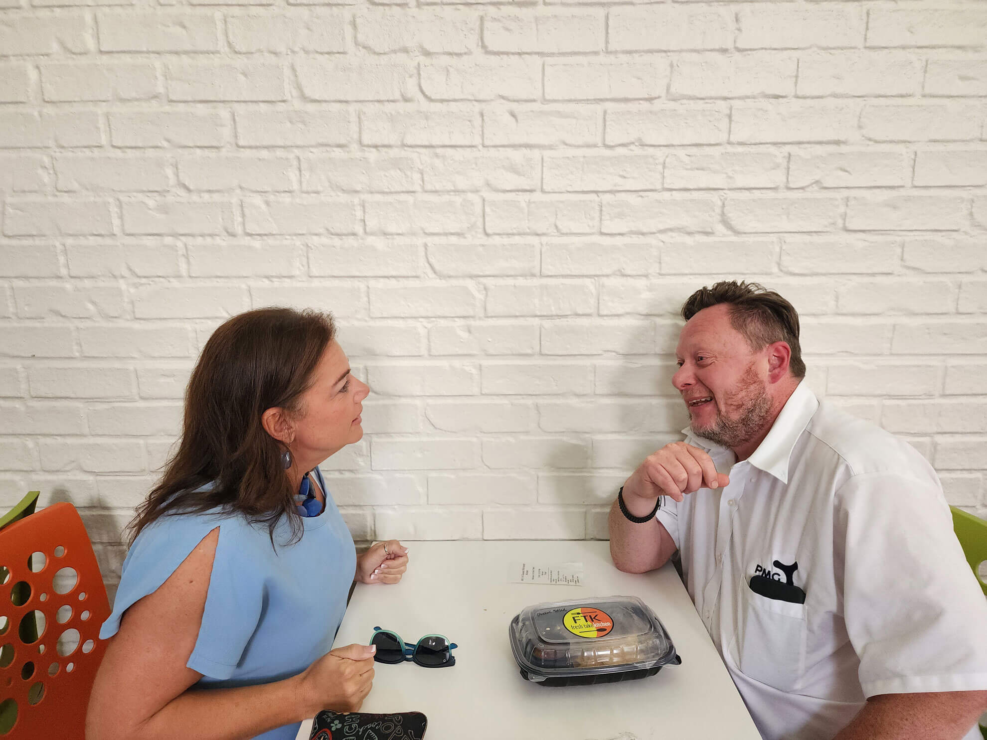 chatting with client