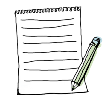 drawing of a notebook